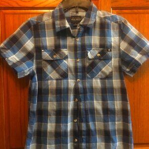 Lucky Brand Youth Short Sleeved Plaid Shirt Size L